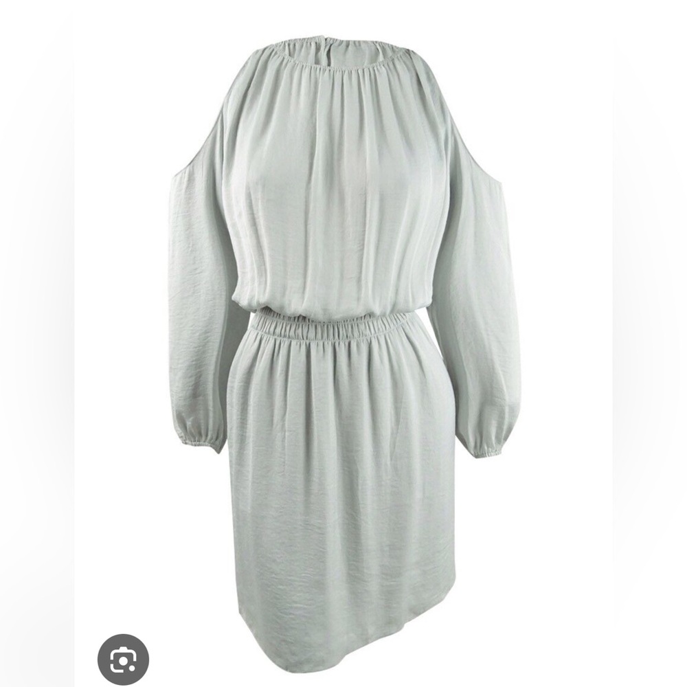 ALFANI silky Cold-Shoulder Dress Silver